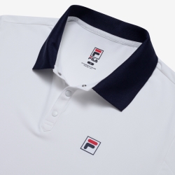 Fila White Line Functional - Naisten Poolopaita - Valkoinen | FI-34968